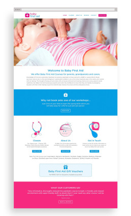 Baby First Aid web design by Space Five Creative