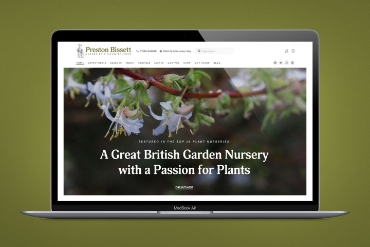 Preston Bissett Nuseries website design