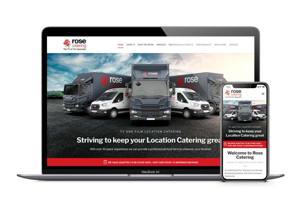 Rose Catering new website design Bicester