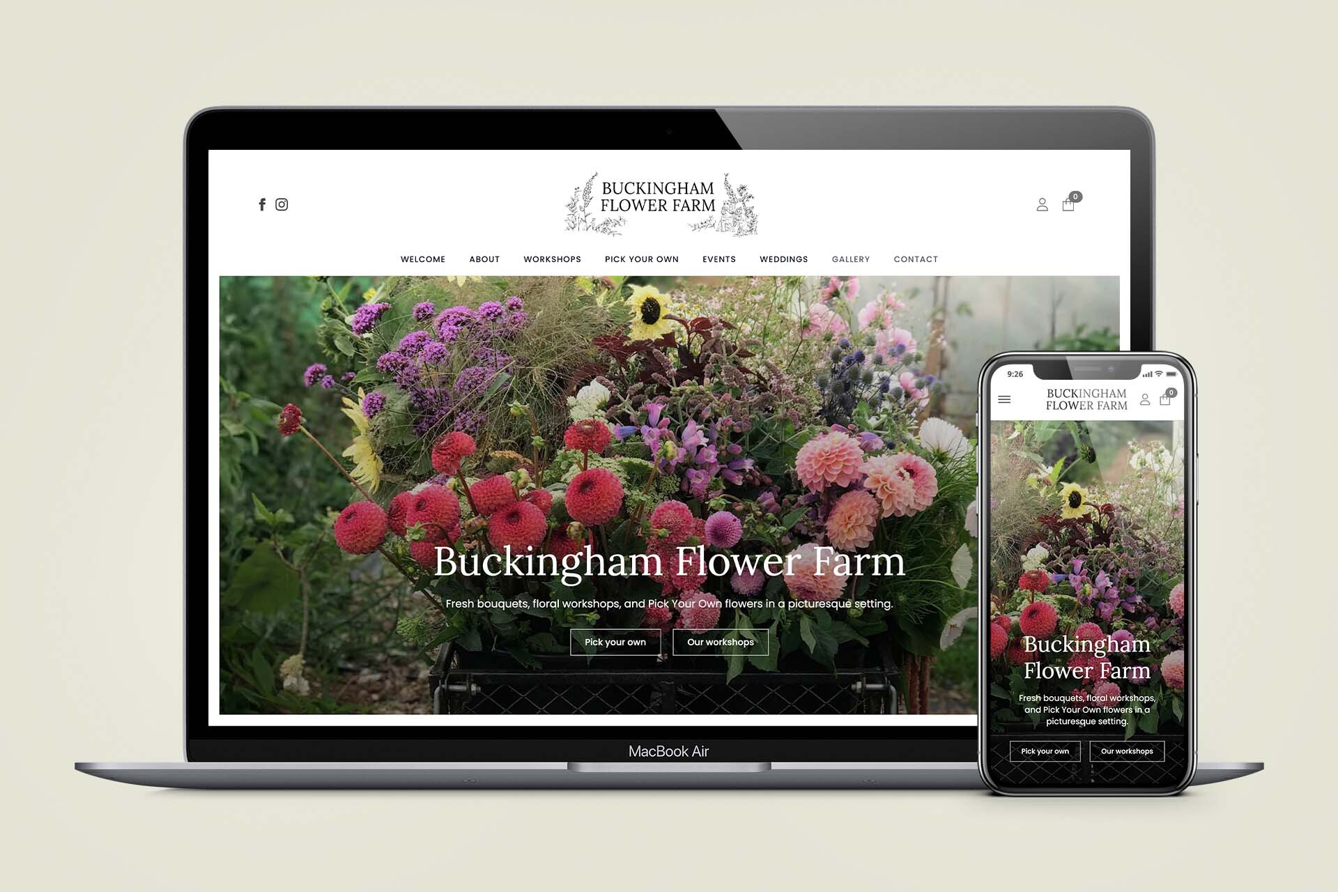 Buckingham Flower Farm website